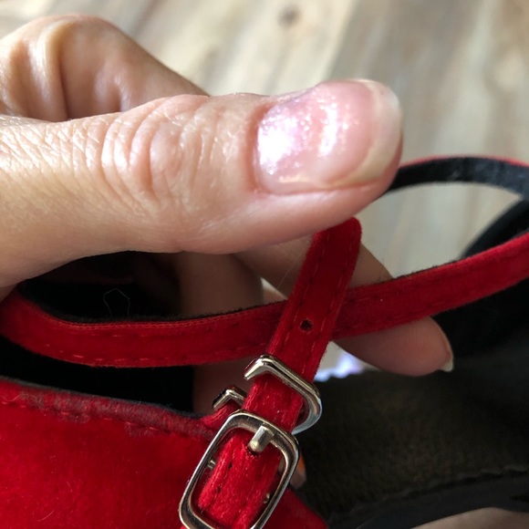 Red & Black Heels w/ Silver Toe (salsa dance) - Picture 7 of 8